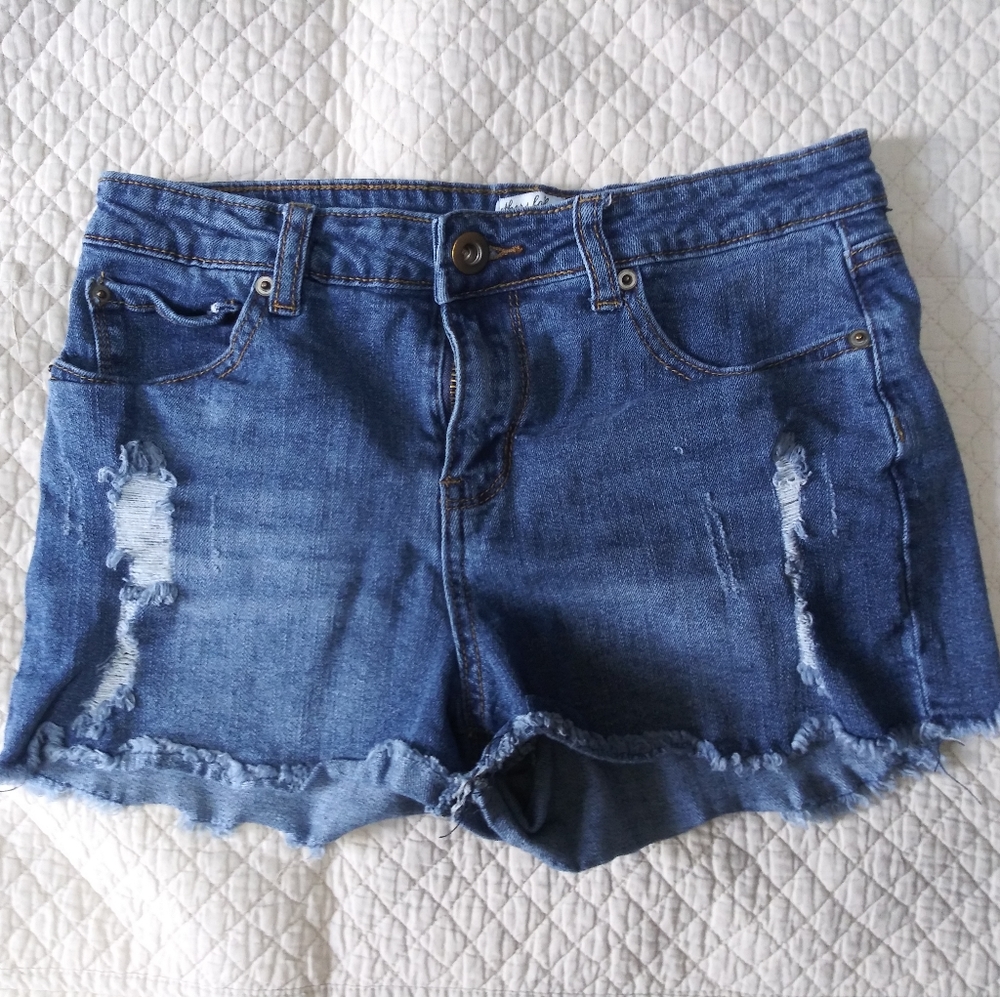 Distressed Denim Shorts